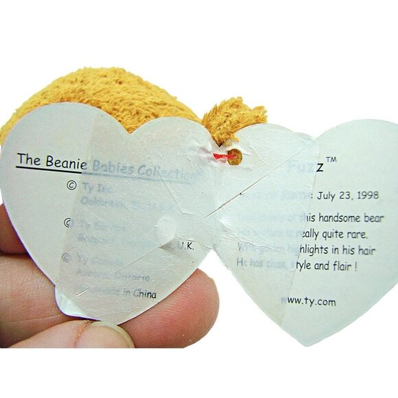 Ty 1998 Orig Beanie Babies Fuzz Bear Stuffed Plush Toy 8" Collectible Vintage - Picture 2 of 8